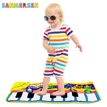 Детский музыкальный ковер клавиатура Игровой коврик животные Музыкальный Игровой Коврик пианино Обучающие Игрушки для раннего развития для детей детские головоломки подарки