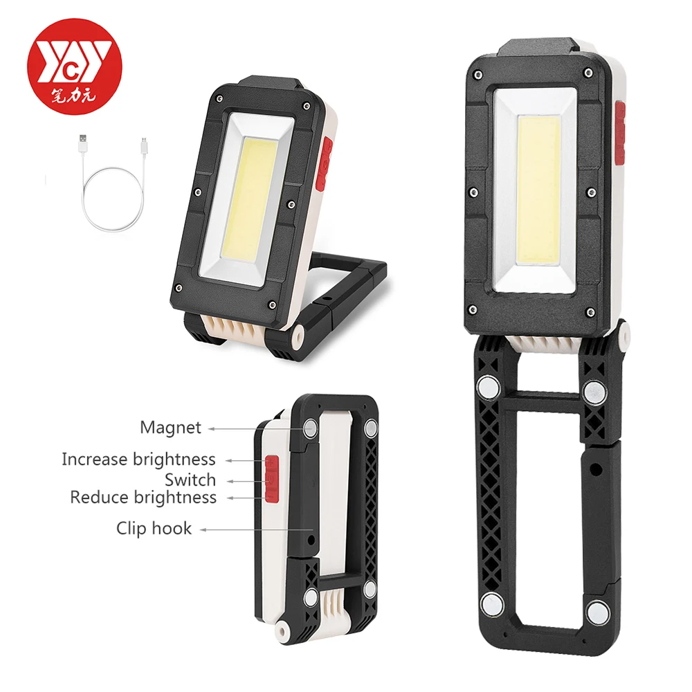 

4 Modes USB Rechargeable Working Lamp Built In Battery Strong Magnet Portable Lanterns Foldable Torch For Outdoor Camping Lamp
