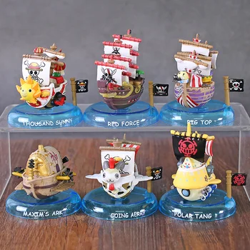 

One Piece Pirate Ship Collection Thousand Sunny Going Merry Polar Tang Reid Voss Mini PVC Figure Toys Birthday Gift 6pcs/set