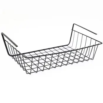 

Iron Storage Basket Storage Box Hanging Basket Large Volume Shelf Household Supplies 2 Colors Cosmetics Table Domestic Home
