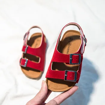 

2020 Summer Boys and Girls Leather Sandals Fashion Children Beach Shoes Kids Sports Soft Non-slip Casual Toddler Sandals D475