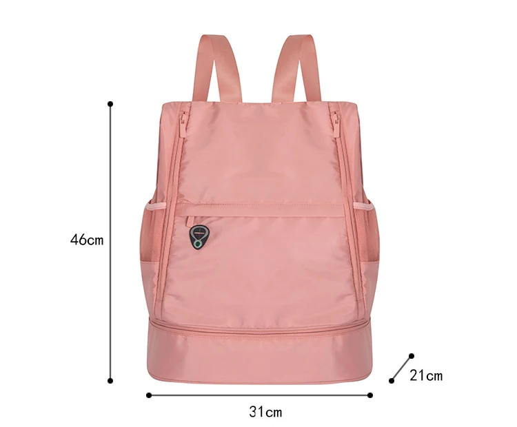 Женский водонепроницаемый дорожный рюкзак сумка Розовая сухая влажная отдельная вещевая сумка-Органайзер для путешествий Большая вместительная задняя упаковка выходные сумки
