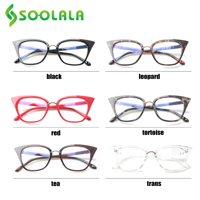 Женские очки для чтения SOOLALA большие кошачий глаз цветные дальнозоркости 0 5 75 1 25 4