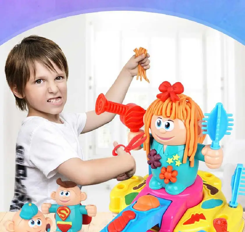 Diy творческая глина тесто машина плесень мода игрушка костюм 3d цвет грязи волос резка свинья лапша детей ремесленных подарок пластилин
