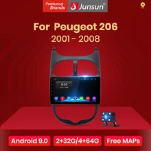 Junsun V1 2G+ 32G Android 9,0 для peugeot 206 2001-2008 автомобильный Радио Мультимедиа Видео плеер навигация gps 2 din dvd