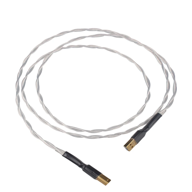 

HIFI 5NOCC Silver Plated Decoder DAC Data Wire USB Sound Card Fever USB Cable A-B Side