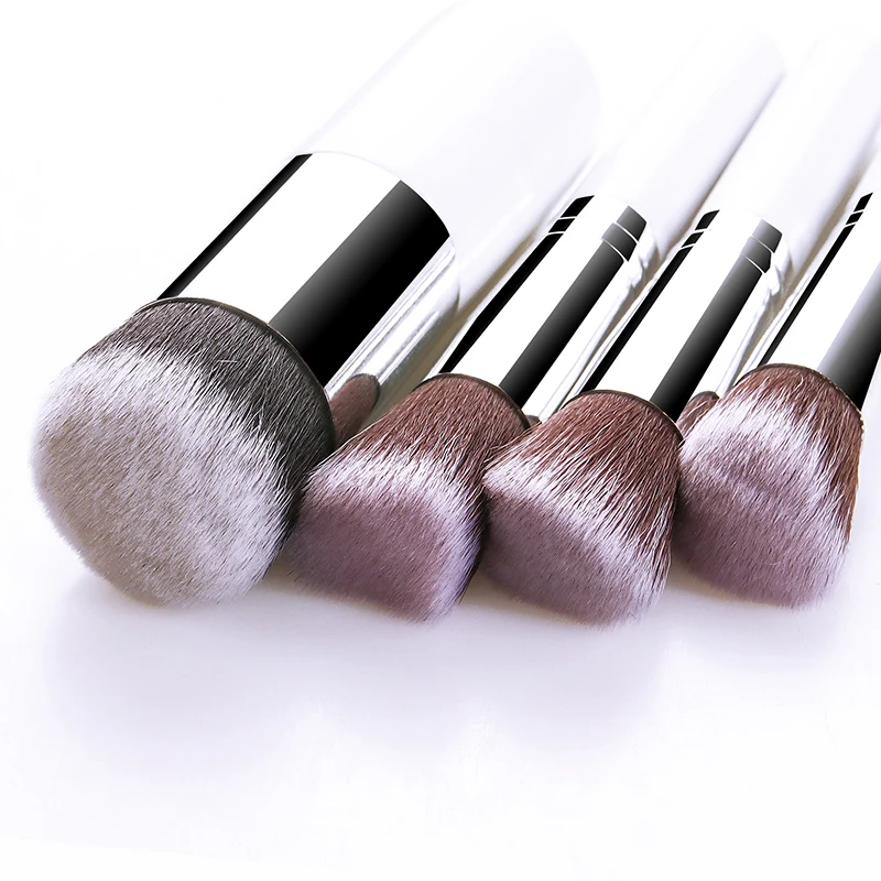 11 Pcs Silver/Golden White Makeup Brush Sets pen maquiagem Foundation Powder Eyeshadow Full-featured sets of makeup tools Kit
