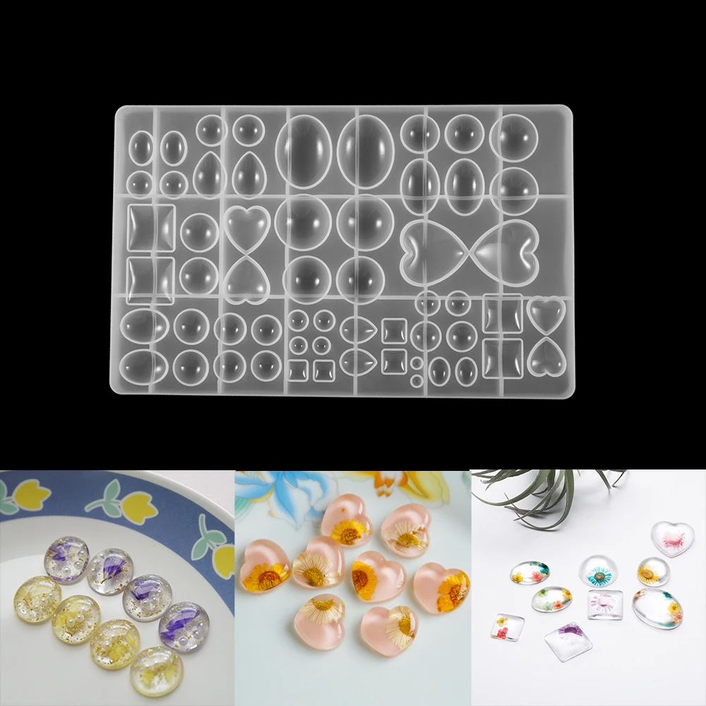 1Pcs Resin Gem Heart Square Spherical Crystal Epoxy Resin Mold for DIY Jewelry Making Findings Moulds Supplies Accessories diy bracelet bangle epoxy mold semi opening c shaped moldes de resina assorted ring pendant resin moulds for diy jewelry making