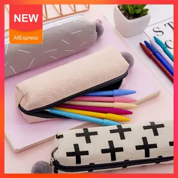 

Lush Ball Pencil Case For Girls Cute Canvas Cosmetic Stationery Supplies zakka Gift Pen Pouch Office Box Bag Bag Kids V3G4