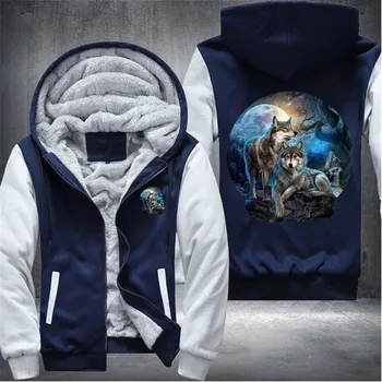 

Cherokee Wolf Fleece Mens Winter Hoodies Male 2020 Harajuku Casual Sweatshirts Hooded Zipper Warm Sportswear Thicken Warm Outwea