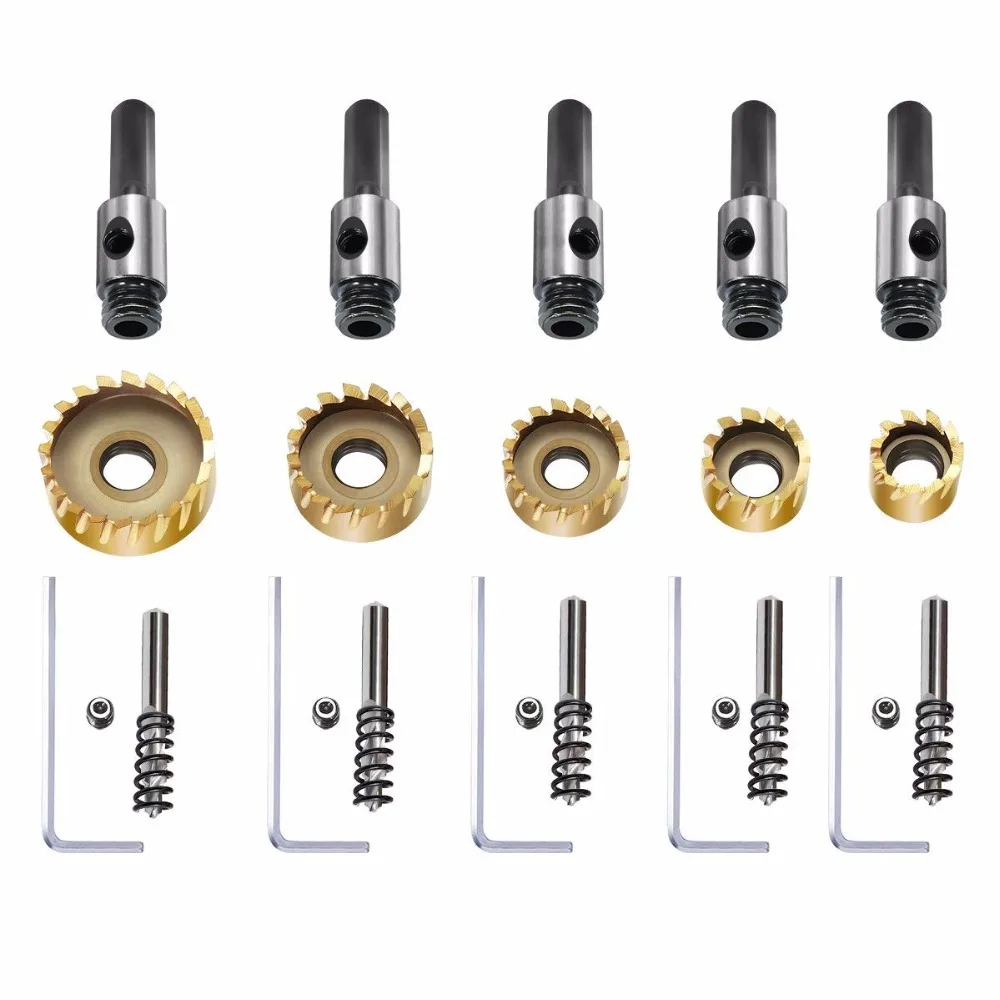 Набор корончатых сверел из быстрорежущей стали 5 шт. набор по металлу дереву