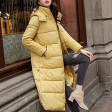 Colorfaith Новинка осень зима женский пуховик с карманами стеганый длинный прямой Повседневный пуховик с капюшоном 96% пуховик JK937