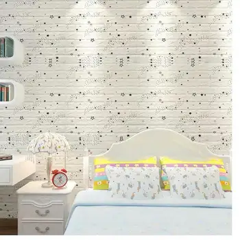 

10 pieces 3D Brick Wall Sticker DIY Self-Adhesive Decor Foam Waterproof Covering Wallpaper For Kids Room Kitchen Stickers