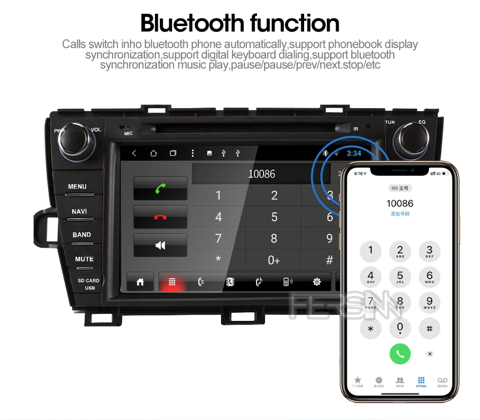 Fersinny android 9,0 автомобильный dvd для Toyota Prius 2009 2010 2011 2012 2013 gps навигации мультимедийный плеер