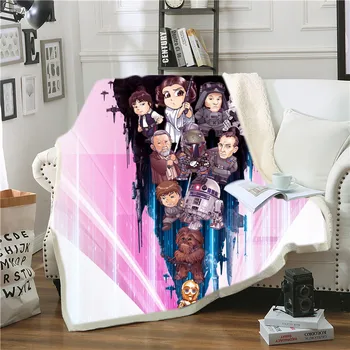 

Star Wars Funny Character Blanket 3D Print Sherpa Blanket on Bed Sofa Home Textiles for Adult Children Boys Baby Gifts