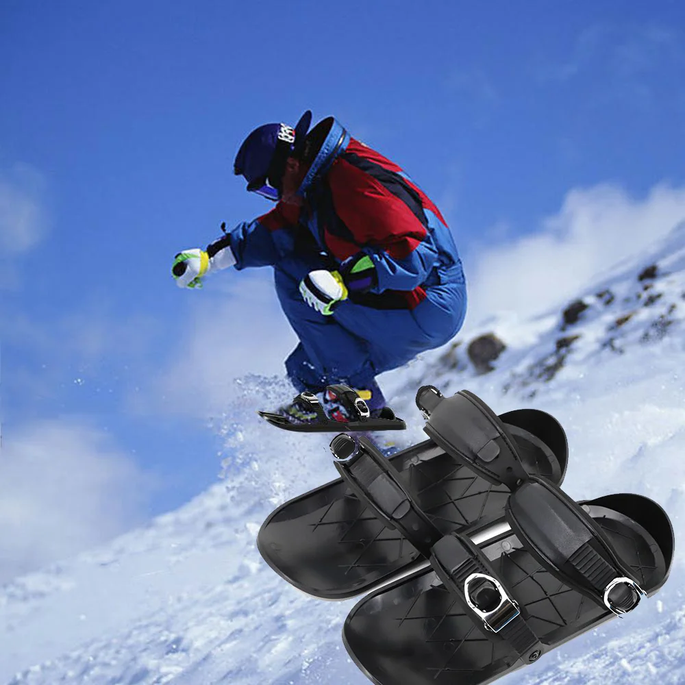 Mini Ski Skates Snowfeet Attach To Boots With Bindings One Size Fits All For Skier Adjustable Portable Skiing Shoes Snow Board