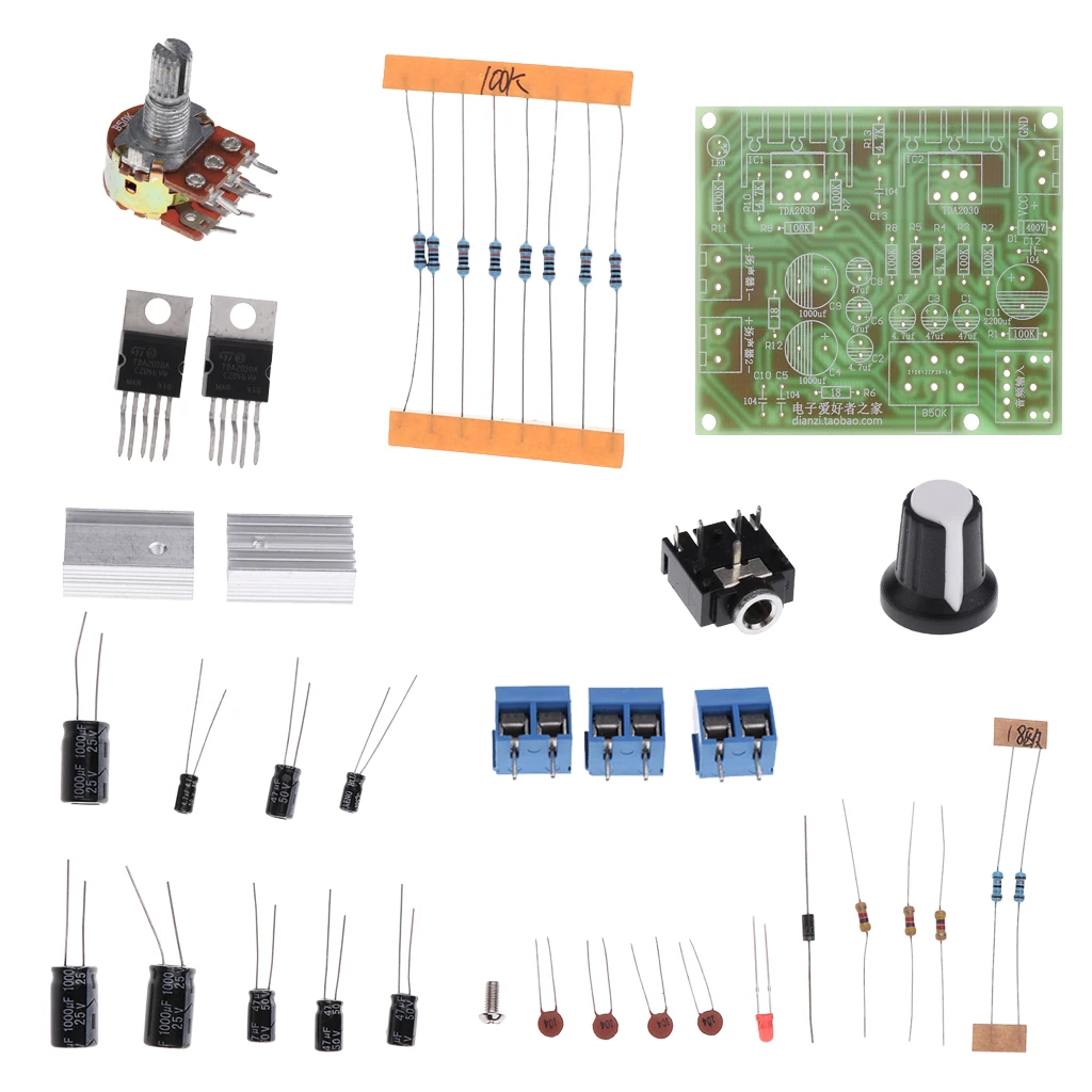 TDA2030A DC12V Amplifier Board 15W+15W Dual-channel Track Stereo Module Kit