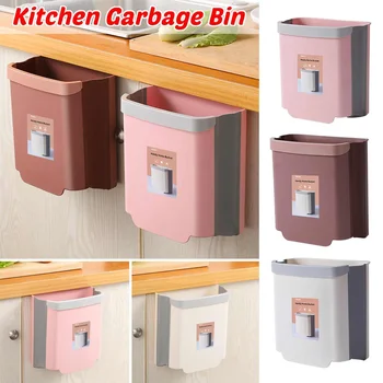 

Hanging Trash Can Wall Mounted 3colors Kitchen Cabinet Door Hanging Waste Bin Poubelle De Cuisine for kitchen Bedroom Rest room