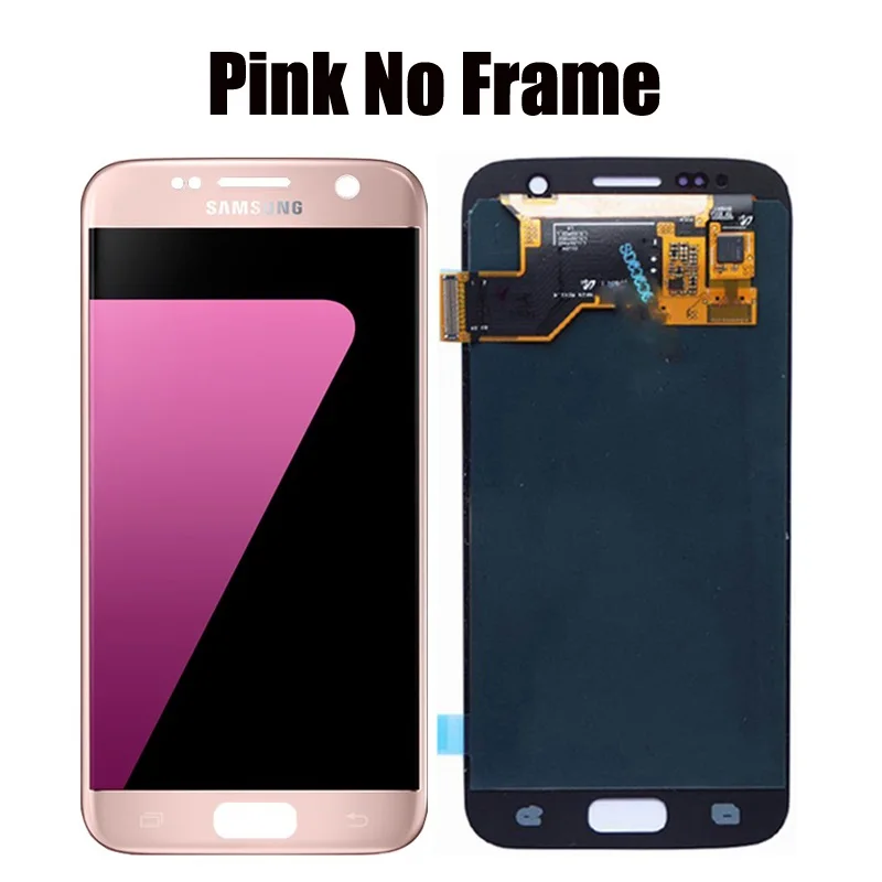 Pink No Frame 5,1 дюймов ЖК-дисплей с рамкой для SAMSUNG Galaxy S7 G930 G930F сенсорный экран дигитайзер Замена с сервисным пакетом - Цвет: Pink No Frame