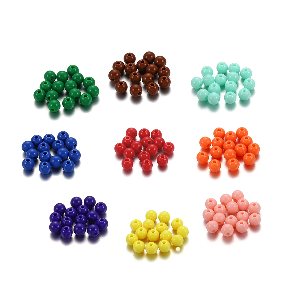 30-50 stücke 6-12mm Acryl Runde Perlen Candy Farbe Lose Spacer Perlen Handwerk Für DIY Schmuck finden Liefert Zubehör – Detail 1