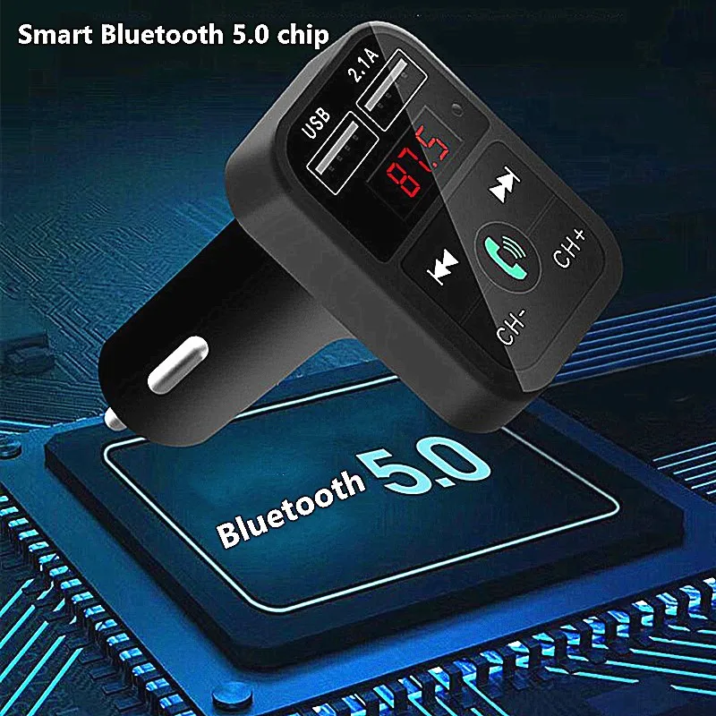 Car Bluetooth FM Transmitter Modulator MP3 Player Audio Receiver Support TF Card Wireless Handsfree Dual USB Charger | Автомобили и