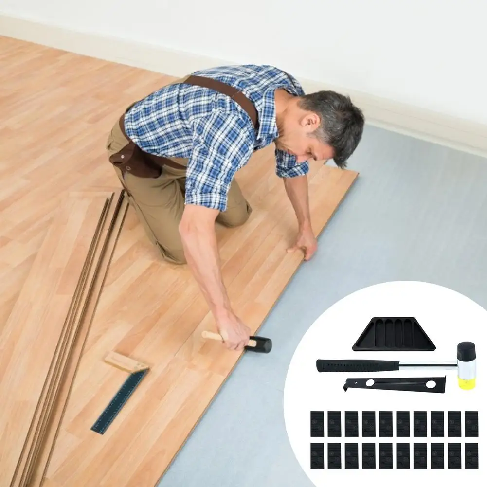 Home Laminate Wooden Flooring Installation Tools Kit Floor Fitting Tool With 20 Spacers Woodworking Installation Accessories New|Hand Tool Sets| - AliExpress