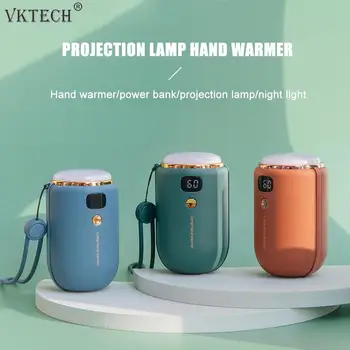 

3 in 1 USB Rechargeable Hand Warmers Phone Power Bank Projection Lamp Night Light Portable Pocket Hand Heater Warming Product