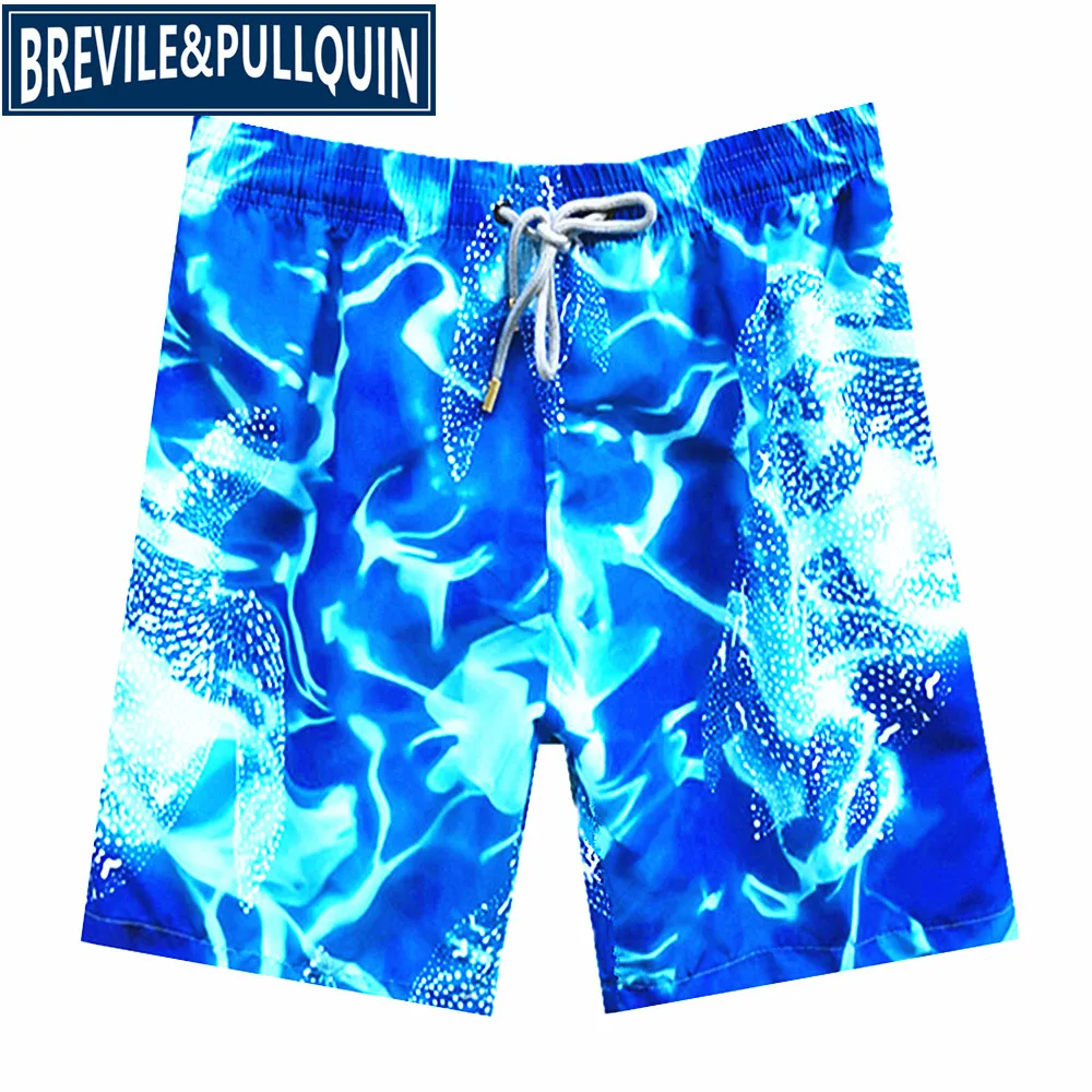Большой бренд Brevile pullquin пляжные шорты мужские Черепашки купальники полярный медведь Фламинго полиэстер эластичные шорты быстросохнущие - Цвет: T