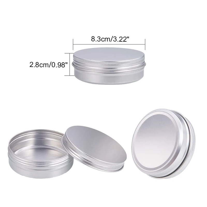 100g 알루미늄 주석 금속 캔 30 개, 립밤, 사탕, 보석, 차, DIY 공예용 나사 뚜껑이 있는 둥근 화장품 샘플 항아리