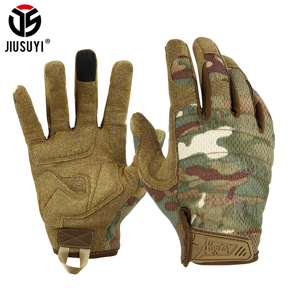 Top Full Finger Gloves Touch Screen Army Tactical Glove Paintball Airsoft Shooting Black Green Camo Soft Mittens Wearable Men