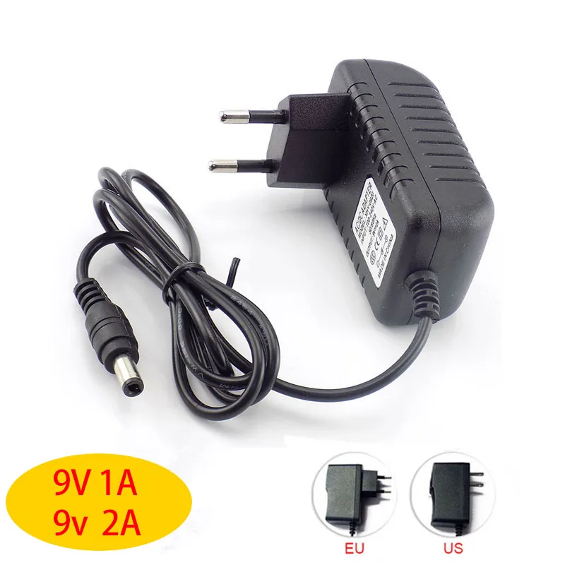 100 240 AC/DC адаптер 9В 1A 2A 2000MA 1000ma 5 мм x 2 разъем питания Зарядное устройство Мощность