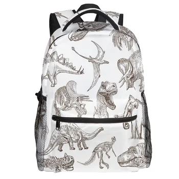 

Dinosaur Illustrations Cartoon Backpack College Students Wear Resistance Laptop Backpack Book Bag Casual Sports Bags School Bag