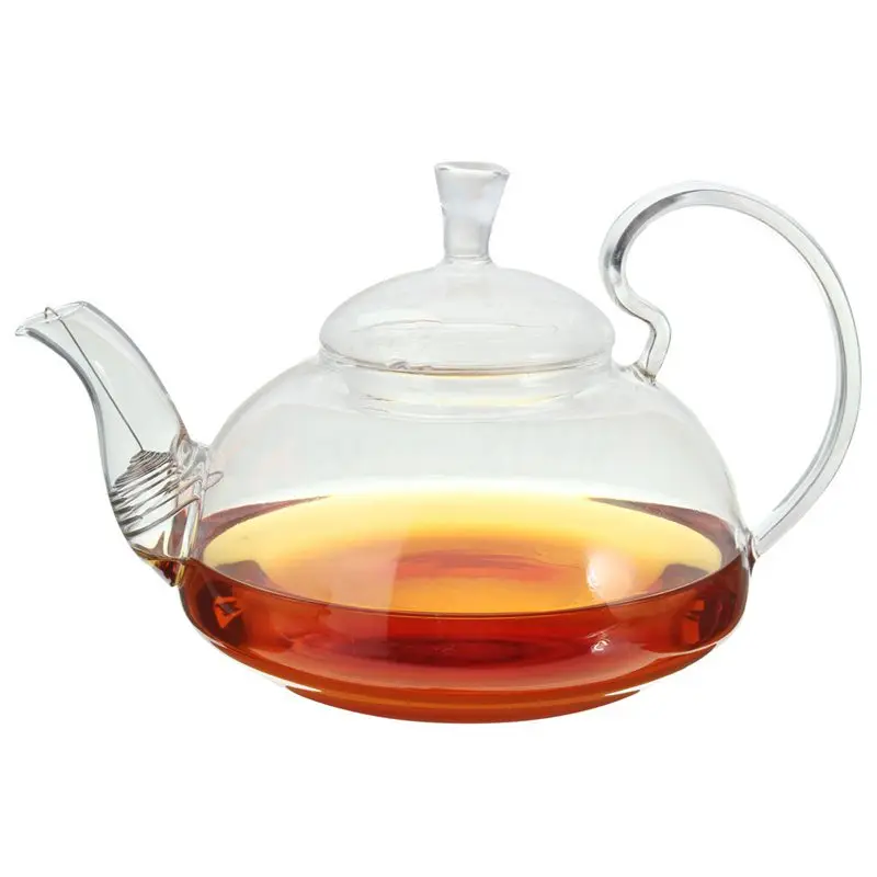 

Top Deals 800ml Clear Glass Heat Resistant Teapot / Infuser Flower / Green Leaf Tea Pots
