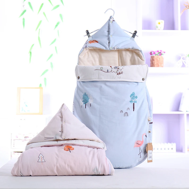 

Newborn Baby Winter Warm Sleeping Bags Infant Wrap Wrap Toddler Blanket Sleeping Bags Soft Envelope Combed Cotton Anti-kick