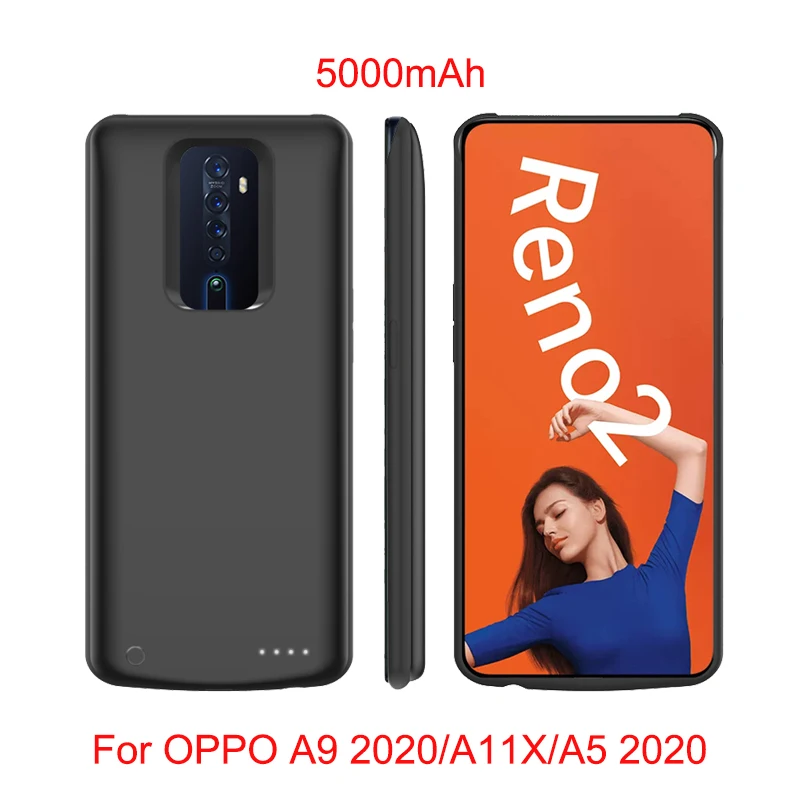 OPPO A9 2020 Чехол для зарядного устройства для OPPO Realme 3 Pro X Lite K3 A11X A9 A5 2010 Reno 2 Z универсальный портативный внешний аккумулятор чехол для зарядного устройства - Цвет: OPPO A9 2020