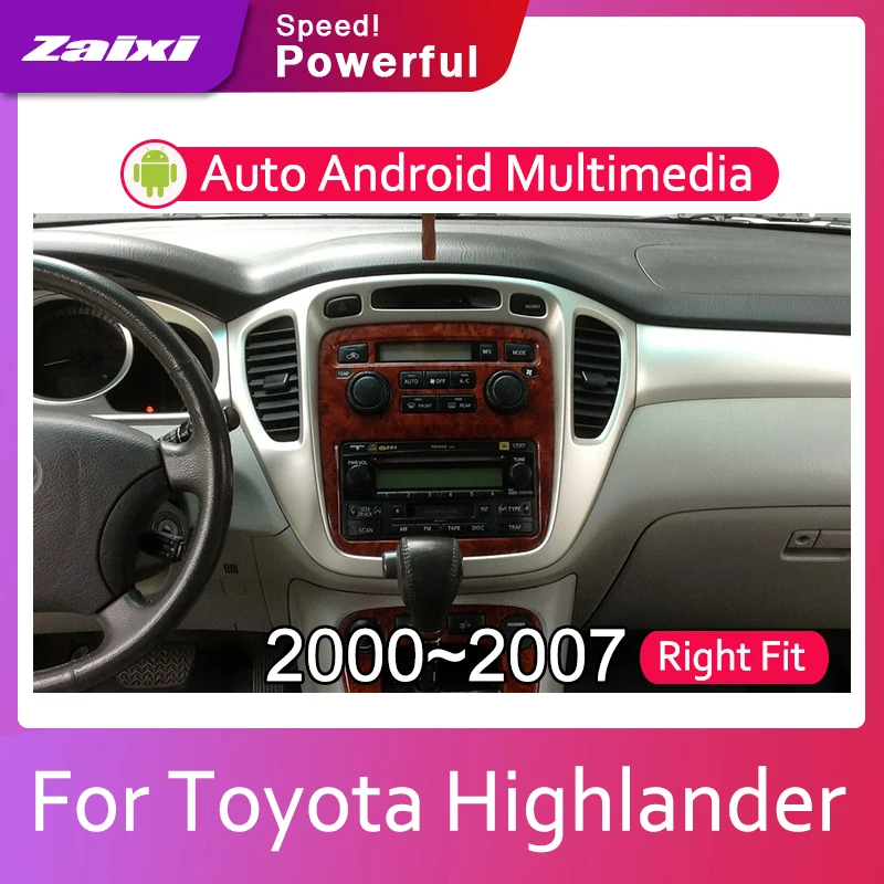 ZaiXi автомобильная система Android 1080P IPS ЖК экран для Toyota Highlander Kluger 2000 ~ 2007