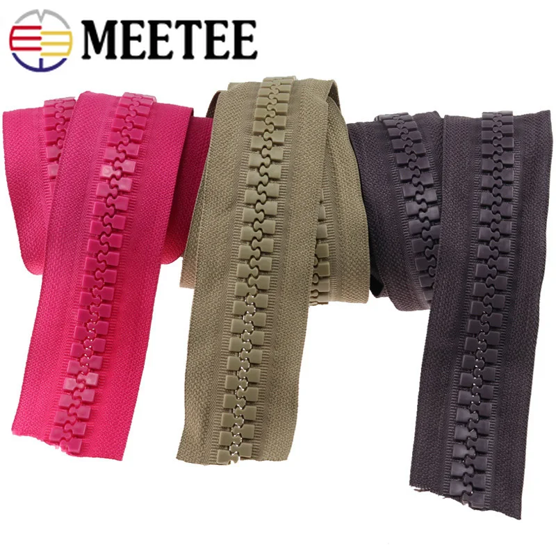 

Meetee 1/2Meters 15#/20# Large Resin Code Zipper for Down Jacket Tent Outdoor Sewing Accessories DIY Garment Zip Craft ZA029