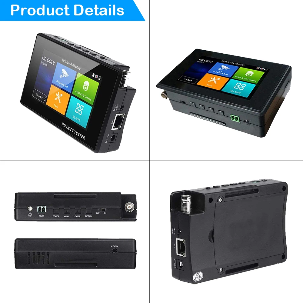 4 Inch 4K H265 H264 IP Camera Tester 8MP AHD/TVI / CVI CVBS CCTV Tester Monitor PTZ Controller Rapi - 32858098536 4 Inch 4K H265 H264 IP Camera Tester 8MP AHD/TVI / CVI CVBS CCTV Tester Monitor PTZ Controller Rapi - 32858098536