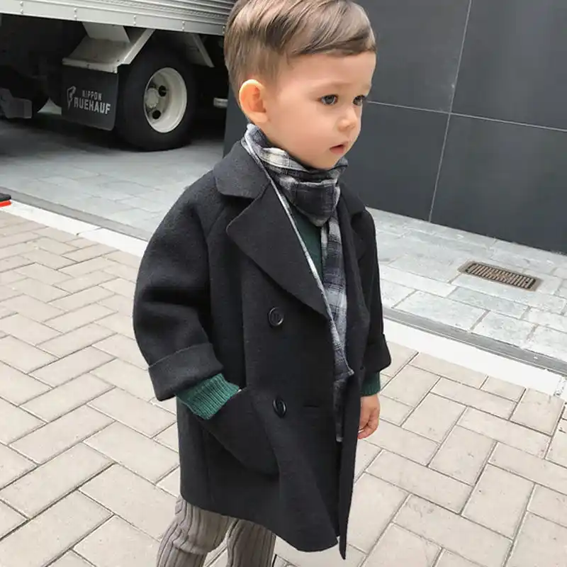 Nouveau Hiver Vestes Garcons Solide Laine Double Boutonnage Bebe Garcon Trench Manteau Revers Vetements D Exterieur Pour Enfant Manteaux Laine Manteau Pour Garcons 4 12 Y Aliexpress