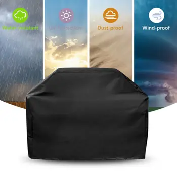 

Outdoor Waterproof Round Kettle BBQ Grill Barbecue Cover Dia20"-21" Protector UV Resistant Black Polyester Durable Easy Cleaning