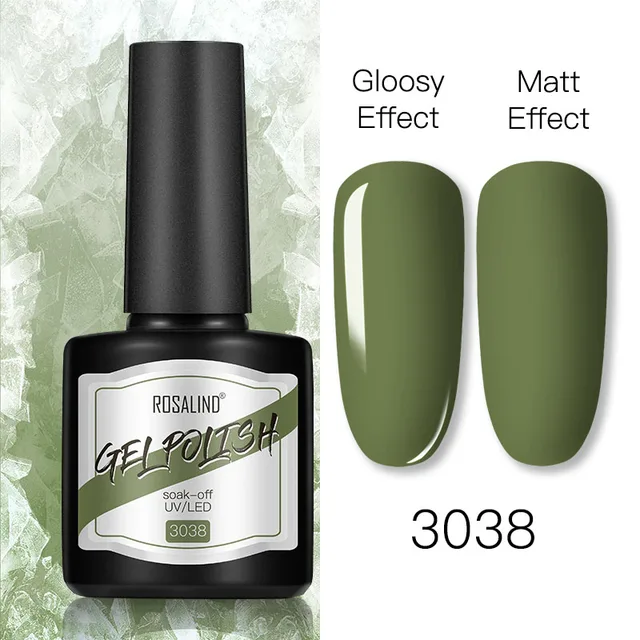 ROSALIND 8ml Gel Nail Polish Shiny Matte Effect Gel Polish For Manicure Nail Art Design Semi Permanent Painting Varnishes Gel RS17-3038