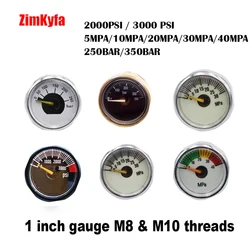 PCP Paintball Air Pressure Gauge 5mpa/10mpa/20mpa/30mpa/2000psi/3000psi Mini Micro Manometer M8/M10 Threads 1pcs