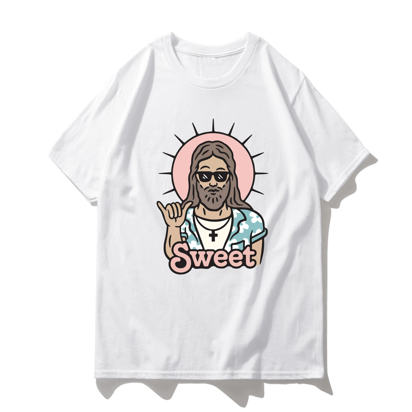 

Jesus Funny T Shirt Sweet Mens Short Sleeve T-Shirt Casual High Quality Cotton Harajuku Tops Tees Hip Hop Fashion Men Streetwear