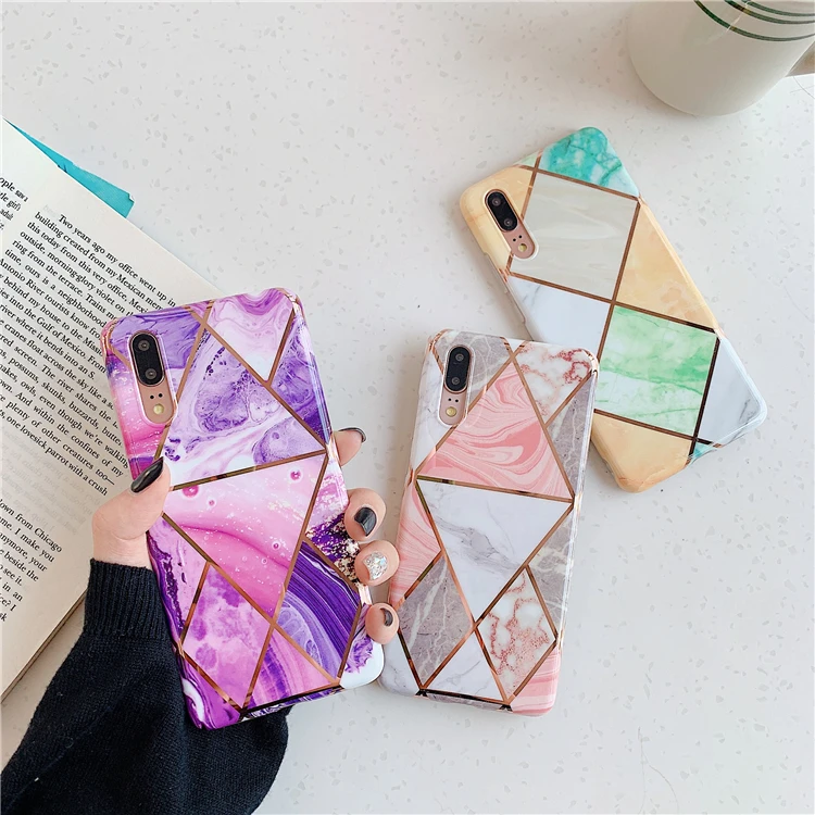 HXM чехол для телефона huawei mate 30 Lite P30 P20 Pro Lite mate 20 Pro Lite гальванический геометрический мрамор мягкая IMD задняя крышка