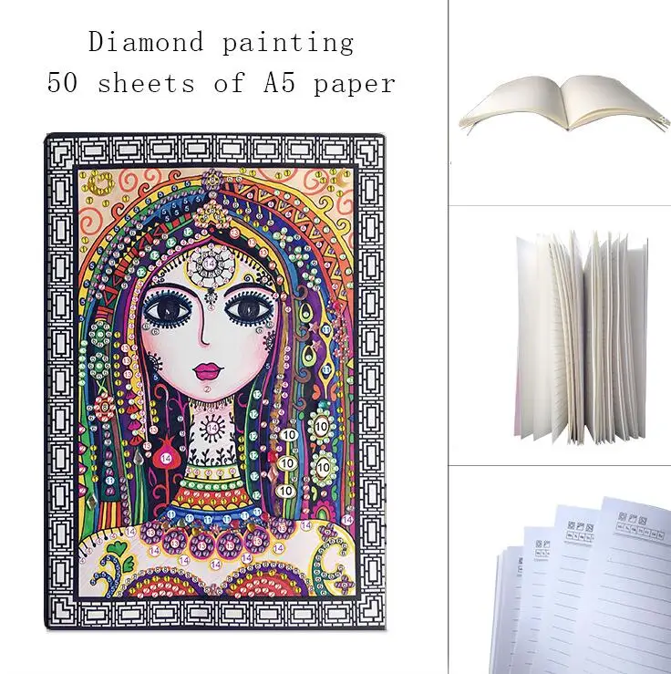 5D A5 блокнот DIY мультфильм животное в форме алмазов картина дневник вышивка Алмазная вышивка крестиком Рождественский подарок LK039