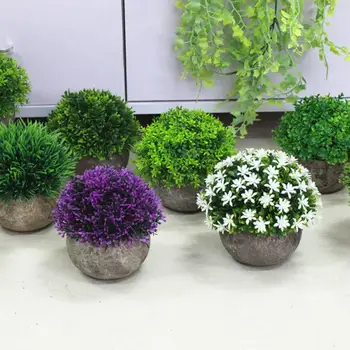 

Vivid Realistic Artificial Flower Plant Grass Paper Pulp Pot Bonsai Ornament Non-fading Garden Desk Ornament