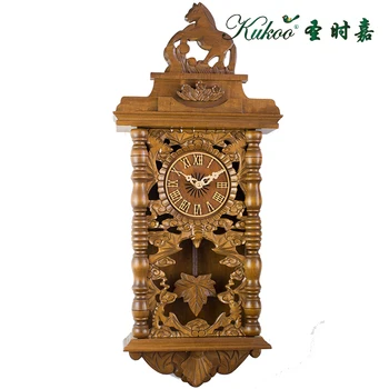 

Zegar Vintage Cuckoo Wall Clock Wooden Living Room Luxury Bird Music Garden Wall Watch Creative Bedroom Swing Reloj Loft Decor