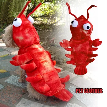 

Winter Dog Clothes Halloween Lobster Costume Cat Christmas Suit Dogs Pet Overalls Funny Clothing for French Bulldog BJSt