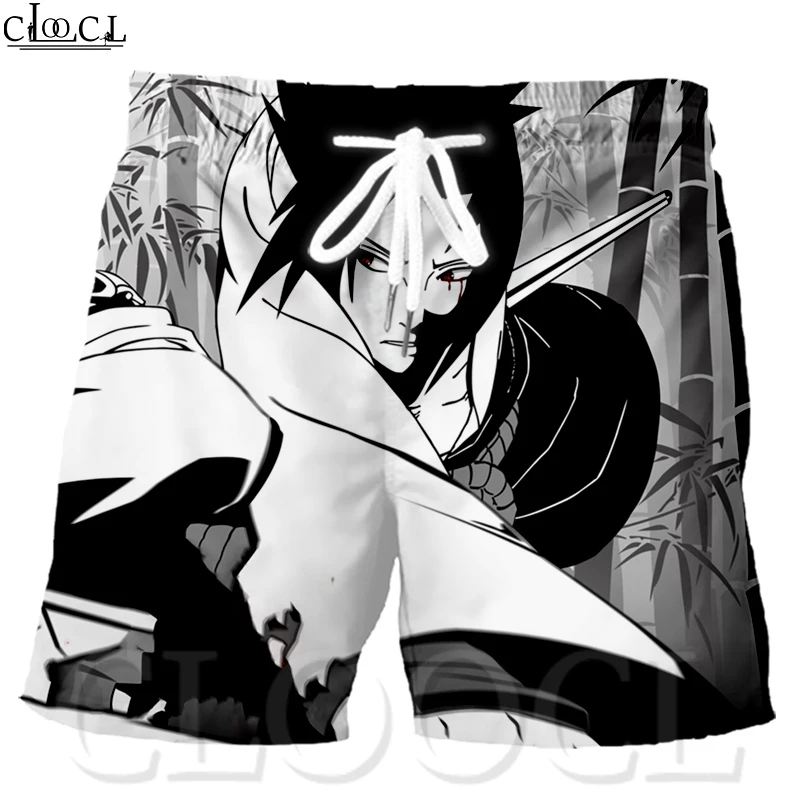Шорты CLOOCL NARUTO HOKAGE Uchiha Sasuke с японским аниме повседневные мужские 3D принтом и