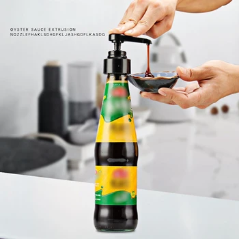 

3Pcs Oil Cap Pump Top Dispenser Nozzle for Oyster Sauce Ketchup Bottle Convenient to Use and Avoid Waste-Black